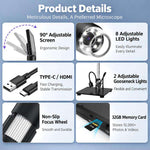 10.1 Inch Screen 20MP Digital Microscope 1500X Magnification HDMI-Compatible Output With 32GB SD Card