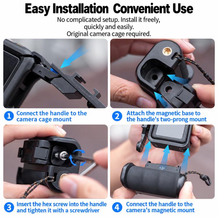 For DJI Osmo Action 5 Pro / 4 / 3 Street Photography Grip Frame Kit, Standard