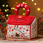 Christmas House Gift Bag Zippered Holiday Treat Candy Tote with Plush Handle