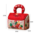 Christmas House Gift Bag Zippered Holiday Treat Candy Tote with Plush Handle