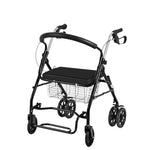 Folding Rollator Walker with Seat Heavy Duty 6-Wheel Senior Shopping Cart Walker, Black/Fabric Bag/No Pedal, Black/Wire Basket /No Pedal, Black/Fabric Bag/With Pedal, Black/Wire Basket/With Pedal, Red/Fabric Bag/No Pedal, Red/Wire Basket/No Pedal      ...