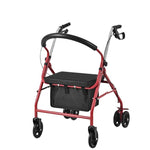 Folding Rollator Walker with Seat Heavy Duty 6-Wheel Senior Shopping Cart Walker, Black/Fabric Bag/No Pedal, Black/Wire Basket /No Pedal, Black/Fabric Bag/With Pedal, Black/Wire Basket/With Pedal, Red/Fabric Bag/No Pedal, Red/Wire Basket/No Pedal      ...