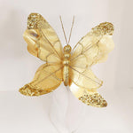 Glitter Butterfly Christmas Tree Ornaments Fabric Sequin Ornaments For Holiday Decoration