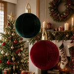 30cm Velvet Inflatable Christmas Ball Ornament DIY Christmas Decoration and Scene Prop