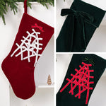 Velvet Christmas Stocking Large Plush Holiday Hanging Stocking for Fireplace Mantel Christmas Tree Decor