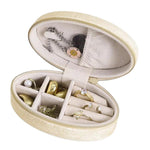Oval Velvet Jewelry Organizer Box Portable Small Travel Mini Case