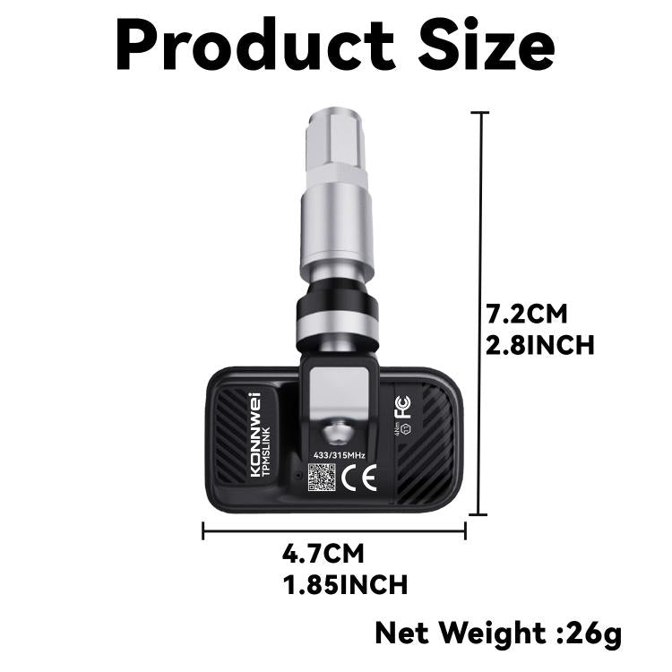 KONNWEI Tire Pressure Monitoring System Connector Supports Bluetooth Version 5.2, TK100+ Sensor