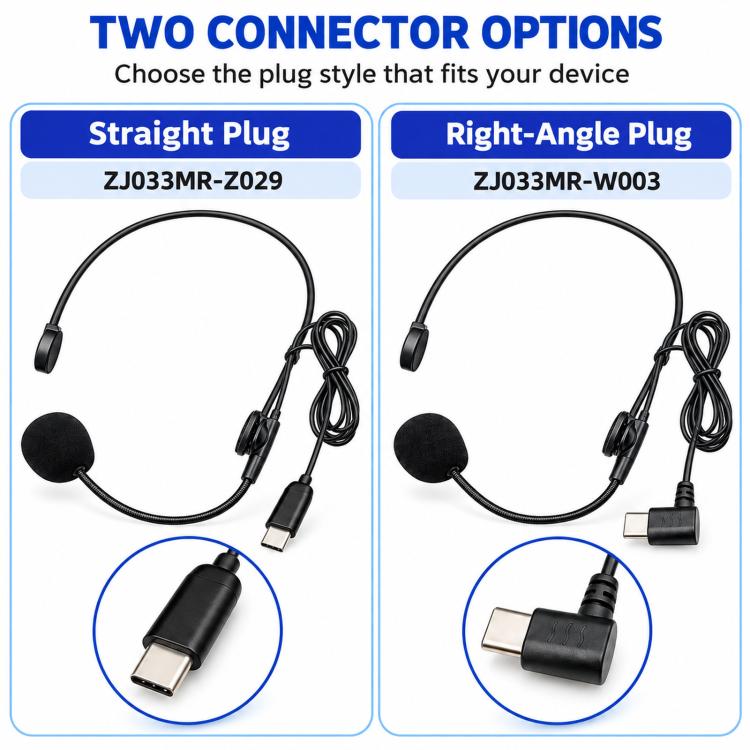 Online Class Talk Game Voice USB Headset Microphone, Type-C Straight Plug, Type-C Angled Plug