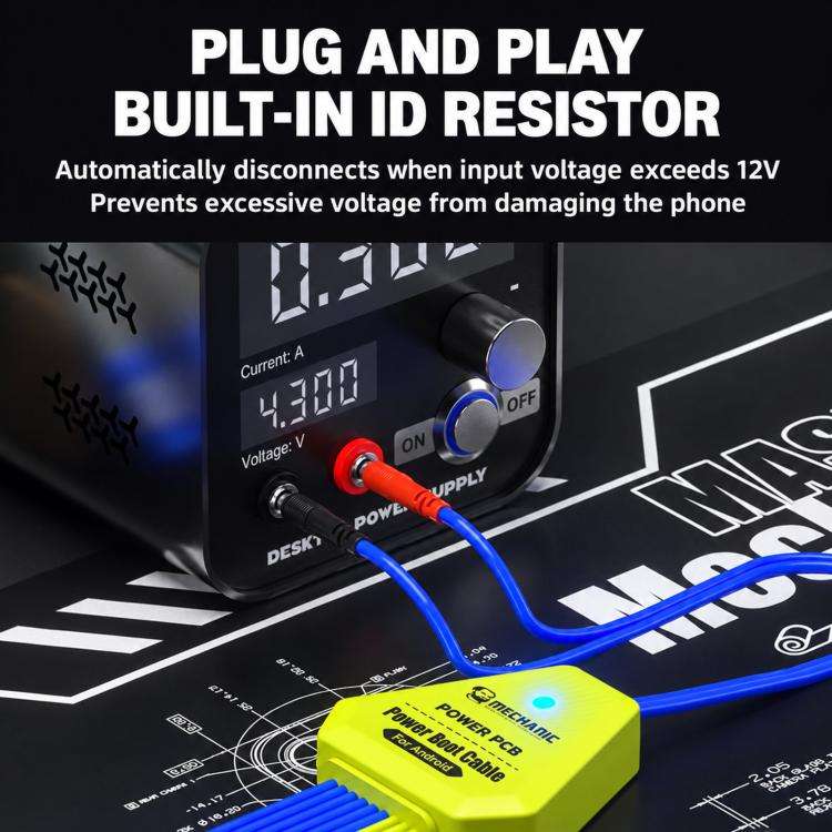 Universal Phone Repair Power-On Cable With Identification Resistor, Power PCB