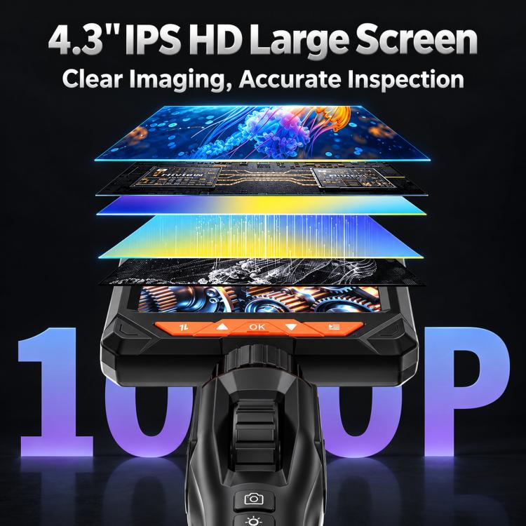 Articulating Borescope 4.3 inch IPS Endoscope Inspection Camera With Light, IP67 Waterproof, ES06