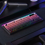 LANGTU L99 Gaming Keyboard 98 Keys Silent Membrane RGB Keyboard With Smart Display, Wired White Pudding, Wired BlackBerry, Wired Frosted Peach, Tri-Mode 5000mAh BlackBerry, Tri-Mode 5000mAh Frosted Peach, Tri-Mode 12000mAh BlackBerry                   ...