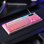 LANGTU L99 Gaming Keyboard 98 Keys Silent Membrane RGB Keyboard With Smart Display, Wired White Pudding, Wired BlackBerry, Wired Frosted Peach, Tri-Mode 5000mAh BlackBerry, Tri-Mode 5000mAh Frosted Peach, Tri-Mode 12000mAh BlackBerry                   ...