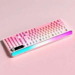 LANGTU L99 Gaming Keyboard 98 Keys Silent Membrane RGB Keyboard With Smart Display, Wired White Pudding, Wired BlackBerry, Wired Frosted Peach, Tri-Mode 5000mAh BlackBerry, Tri-Mode 5000mAh Frosted Peach, Tri-Mode 12000mAh BlackBerry                   ...