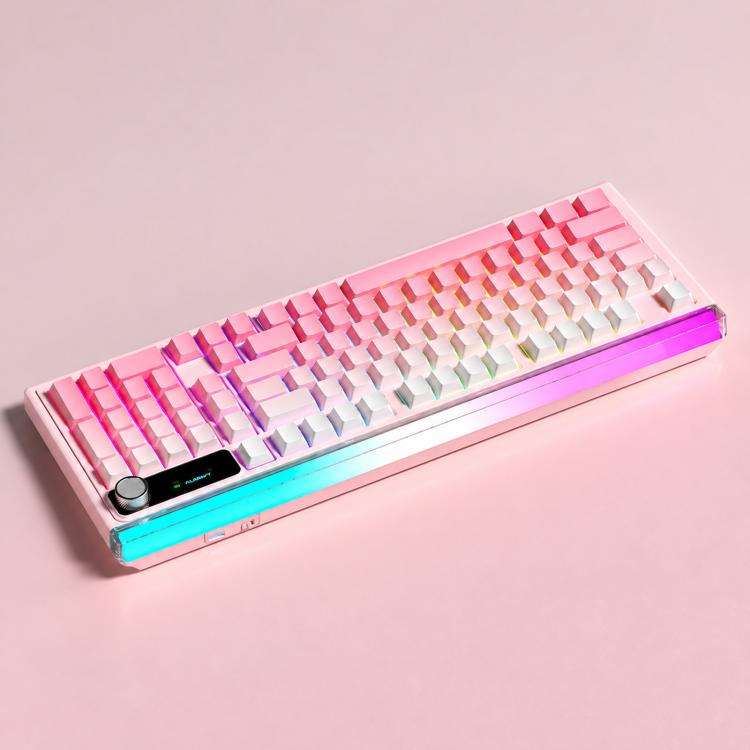 LANGTU L99 Gaming Keyboard 98 Keys Silent Membrane RGB Keyboard With Smart Display, Wired White Pudding, Wired BlackBerry, Wired Frosted Peach, Tri-Mode 5000mAh BlackBerry, Tri-Mode 5000mAh Frosted Peach, Tri-Mode 12000mAh BlackBerry                   ...