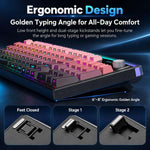 LANGTU L99 Gaming Keyboard 98 Keys Silent Membrane RGB Keyboard With Smart Display, Wired White Pudding, Wired BlackBerry, Wired Frosted Peach, Tri-Mode 5000mAh BlackBerry, Tri-Mode 5000mAh Frosted Peach, Tri-Mode 12000mAh BlackBerry                   ...