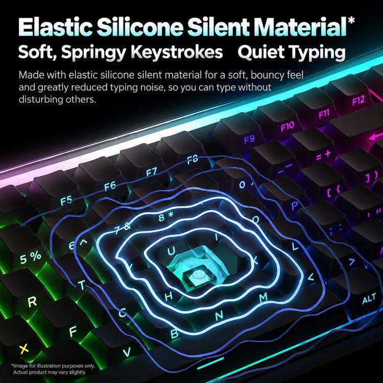 LANGTU L99 Gaming Keyboard 98 Keys Silent Membrane RGB Keyboard With Smart Display, Wired White Pudding, Wired BlackBerry, Wired Frosted Peach, Tri-Mode 5000mAh BlackBerry, Tri-Mode 5000mAh Frosted Peach, Tri-Mode 12000mAh BlackBerry                   ...