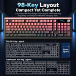 LANGTU L99 Gaming Keyboard 98 Keys Silent Membrane RGB Keyboard With Smart Display, Wired White Pudding, Wired BlackBerry, Wired Frosted Peach, Tri-Mode 5000mAh BlackBerry, Tri-Mode 5000mAh Frosted Peach, Tri-Mode 12000mAh BlackBerry                   ...