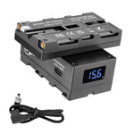 FOMITO NP-F550 / 970 / 990 Rotatable Dual-Sided Battery Converter For V-Mount Battery Monitor, Battery Converter