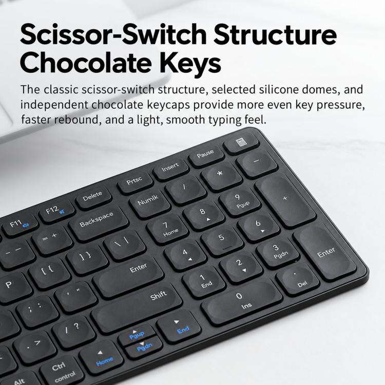 Rapoo Ultra-Thin Multi-Device Wireless Keyboard Mouse Combo, Bluetooth 5.0/2.4G Silent Desktop Set, 9000S White 78-Key, 9300S Dark Gray 99-Key, 9000S Dark Gray 78-Key, 9300S White 99-Key