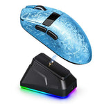 LANGTU M8-LED-Pro Tri-Mode Wireless Gaming Mouse With LED Display & RGB Charging Dock, Black Carbon Fiber Pattern Dual 1K, Silver Carbon Fiber Pattern Dual 1K, Blue Carbon Fiber Pattern Dual 8K