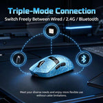 LANGTU M8-LED-Pro Tri-Mode Wireless Gaming Mouse With LED Display & RGB Charging Dock, Black Carbon Fiber Pattern Dual 1K, Silver Carbon Fiber Pattern Dual 1K, Blue Carbon Fiber Pattern Dual 8K