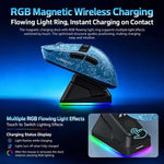 LANGTU M8-LED-Pro Tri-Mode Wireless Gaming Mouse With LED Display & RGB Charging Dock, Black Carbon Fiber Pattern Dual 1K, Silver Carbon Fiber Pattern Dual 1K, Blue Carbon Fiber Pattern Dual 8K