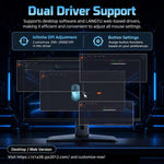 LANGTU M8-LED-Pro Tri-Mode Wireless Gaming Mouse With LED Display & RGB Charging Dock, Black Carbon Fiber Pattern Dual 1K, Silver Carbon Fiber Pattern Dual 1K, Blue Carbon Fiber Pattern Dual 8K