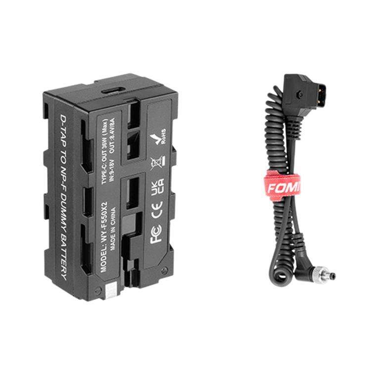 FOMITO NPF-2DC DC Version NP-F Battery Port 3-Way Converter D-Tap To NPF-F550/F750/F970 Dual Side Dummy Battery, Spring Wire, Line