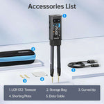 FNIRSI High-Precision Handheld Digital LCR Tweezers Component Tester, Tweezers Tips, Tweezers + Kelvin Clips