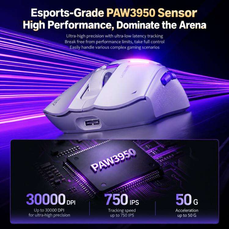 Inphic ZHEN Tri-Mode Wireless Gaming Mouse With OLED Display, Magnetic Charging Dock