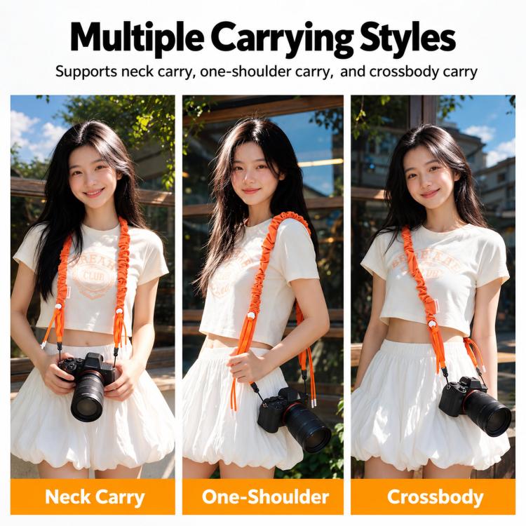 Universal Camera Shoulder Strap Quick Release Scrunchie Neck Lanyard With Loops, D348