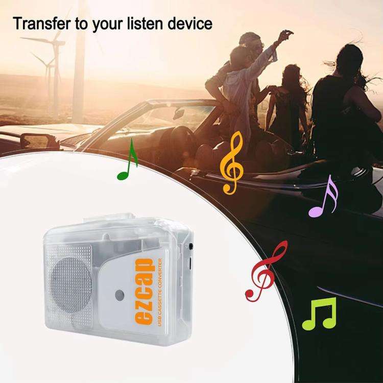 Ezcap249 Portable Cassette Player Tape To MP3 Converter Built-In Speaker 3.5mm Jack Walkman, Ezcap249