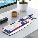 ZGB Q9Pro Wired Color Block Keyboard Mouse Combo, Silent Ergonomic 105 Keys Set with 1600 DPI Mouse