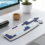 ZGB Q9Pro Wired Color Block Keyboard Mouse Combo, Silent Ergonomic 105 Keys Set with 1600 DPI Mouse