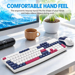 ZGB Q9Pro Wired Color Block Keyboard Mouse Combo, Silent Ergonomic 105 Keys Set with 1600 DPI Mouse