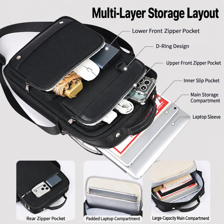 Waterproof Handheld Tablet Bag Portable Shoulder Laptop Bag, 10-12 inch, 13-14 inch