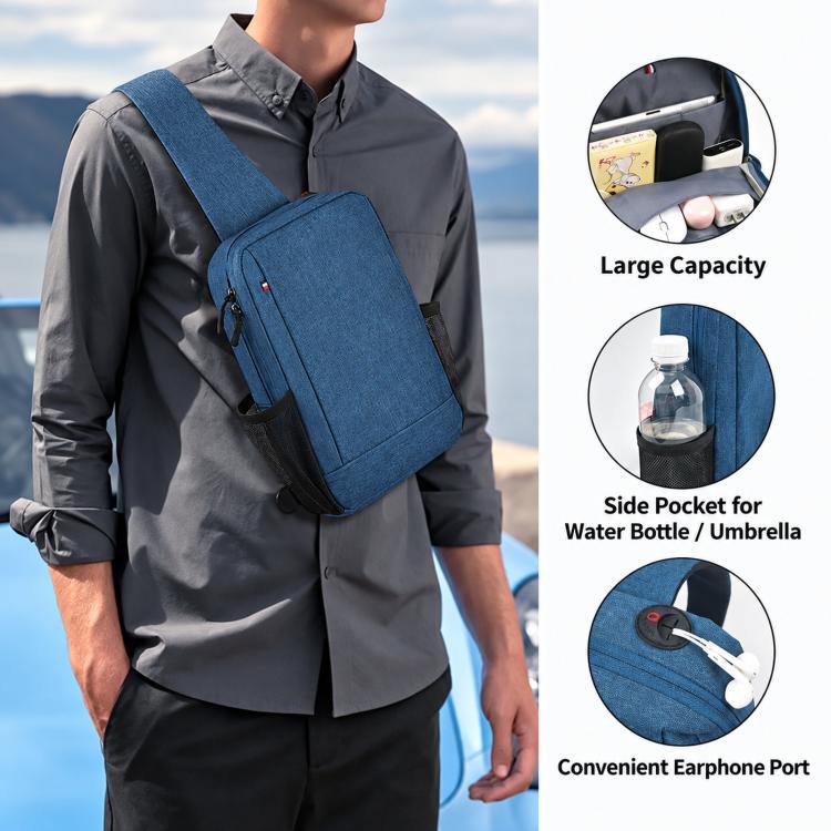 Waterproof Shockproof Shoulder Tablet Storage Bag Lightweight Large Capacity Case With Earphone Hole, Black Small, Blue Small, Black Medium, Blue Medium, Black Large, Blue Large