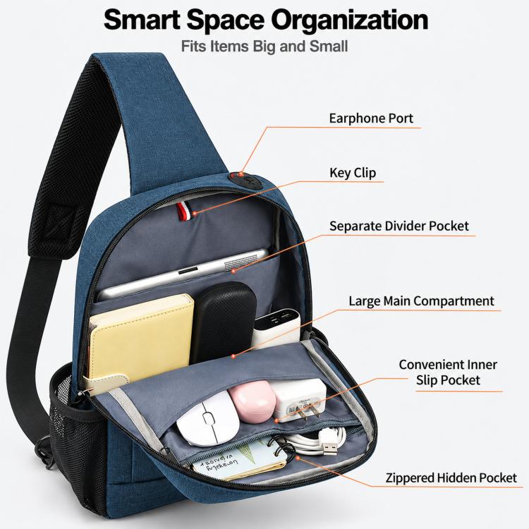 Waterproof Shockproof Shoulder Tablet Storage Bag Lightweight Large Capacity Case With Earphone Hole, Black Small, Blue Small, Black Medium, Blue Medium, Black Large, Blue Large