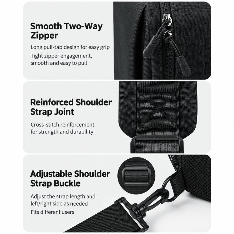 Waterproof Shockproof Shoulder Tablet Storage Bag Lightweight Large Capacity Case With Earphone Hole, Black Small, Blue Small, Black Medium, Blue Medium, Black Large, Blue Large