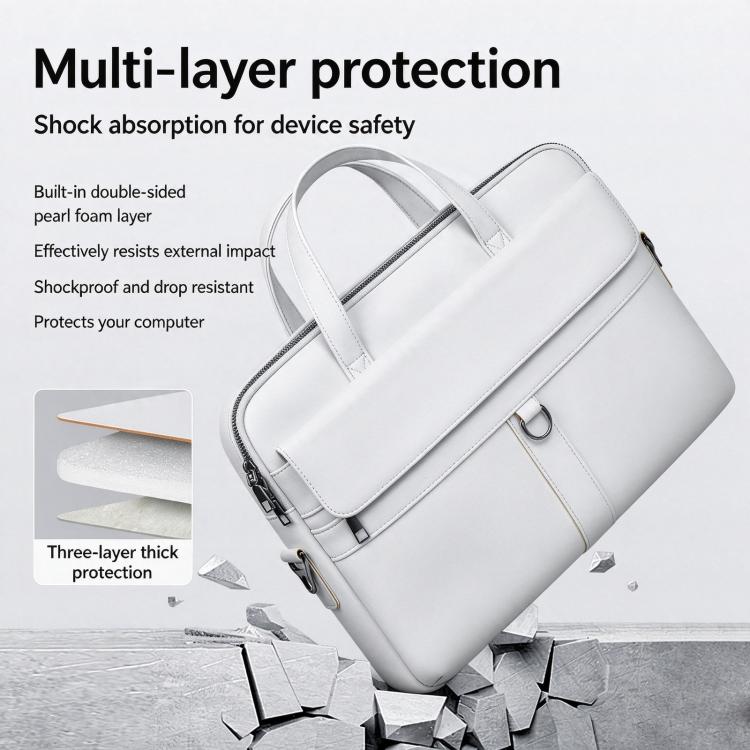 Waterproof Portable Shockproof Laptop Bag Large Capacity Handheld Laptop Bag, 13-14 inch, 15.6 inch