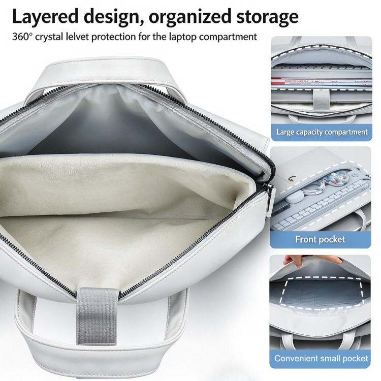 Waterproof Portable Shockproof Laptop Bag Large Capacity Handheld Laptop Bag, 13-14 inch, 15.6 inch