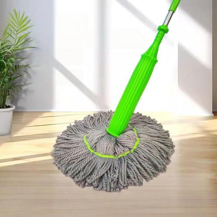 Hands-Free Self-Wringing Rotating Mop Household Water-Absorbent Wet & Dry Rotating Mop Pad, Grey Green