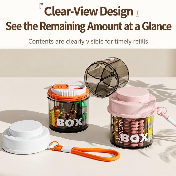 Compartment Portable Pill Box Travel Mini Easy To Clean Pill Case