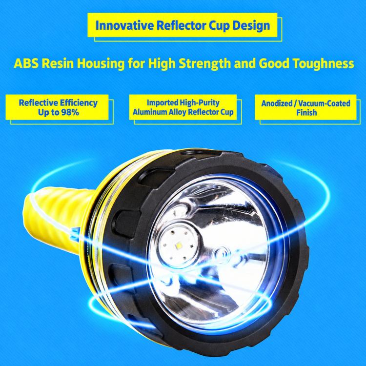 AJS-889 50m Diving Bright Waterproof Flashlight LED High Lumen Long Range Underwater Salvage Light