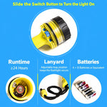 AJS-889 50m Diving Bright Waterproof Flashlight LED High Lumen Long Range Underwater Salvage Light