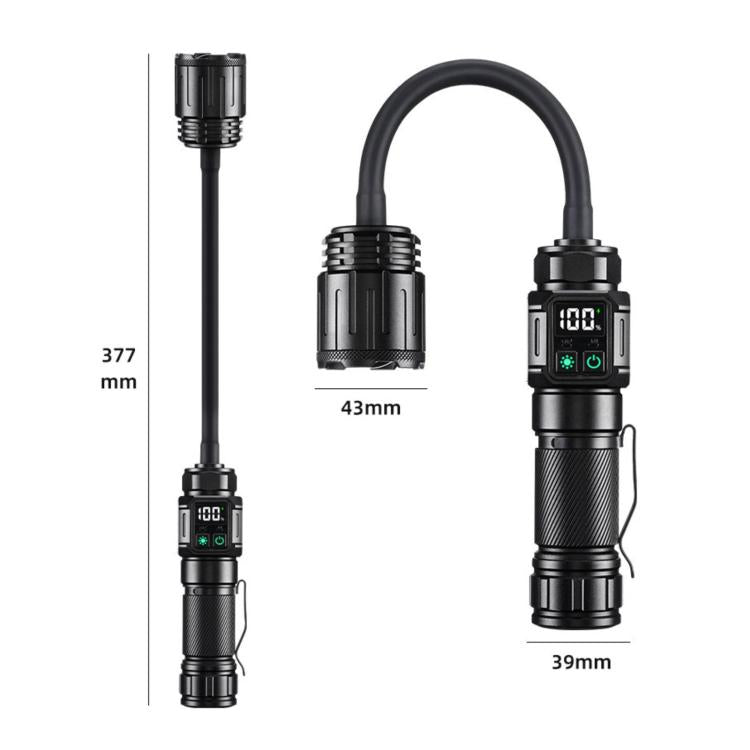 Magnetic Work Light with Flexible Hose and USB Digital Display High-Intensity Flashlight, Zoomable White Laser No Batteries, 9-LED No Batteries