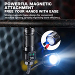 Magnetic Work Light with Flexible Hose and USB Digital Display High-Intensity Flashlight, Zoomable White Laser No Batteries, 9-LED No Batteries
