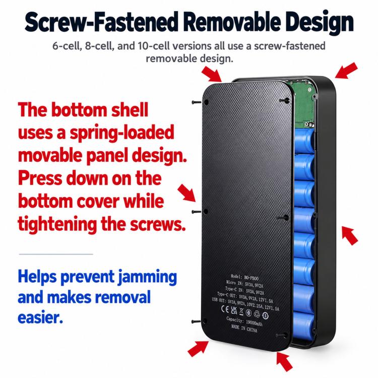 Solder-Free Portable Power Bank DIY Kit 18650 Battery Case Power Bank Housing Assembly Kit, Batteries Not Included, F4 Fast Charging Black, F4 Fast Charging White, F6 Fast Charging Black, F6 Fast Charging White, F8 Fast Charging Black                  ...