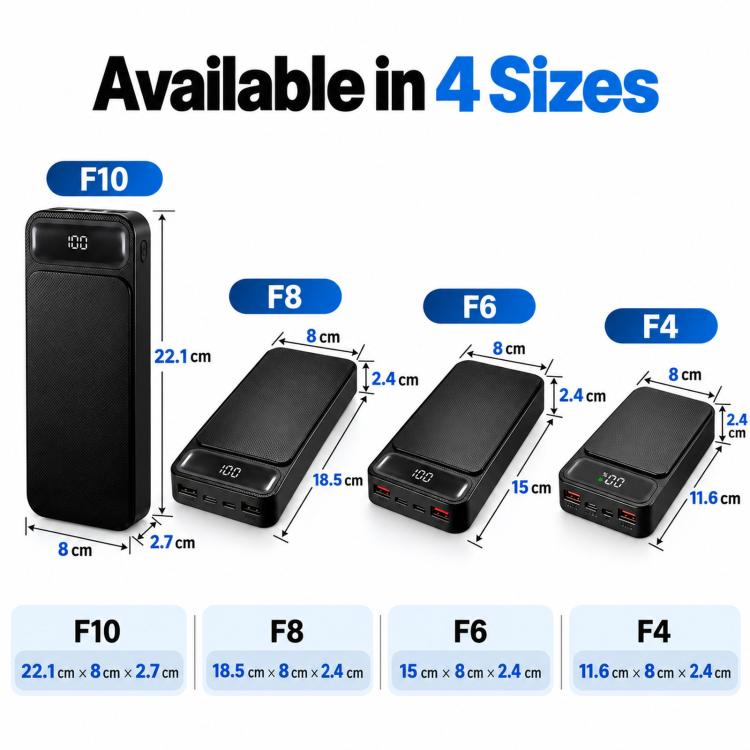 Solder-Free Portable Power Bank DIY Kit 18650 Battery Case Power Bank Housing Assembly Kit, Batteries Not Included, F4 Fast Charging Black, F4 Fast Charging White, F6 Fast Charging Black, F6 Fast Charging White, F8 Fast Charging Black                  ...