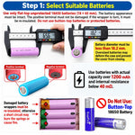 Fast-Charging Version Removable 4-Cell 18650 Battery Case Compact Power Bank Housing Kit, Batteries Not Included